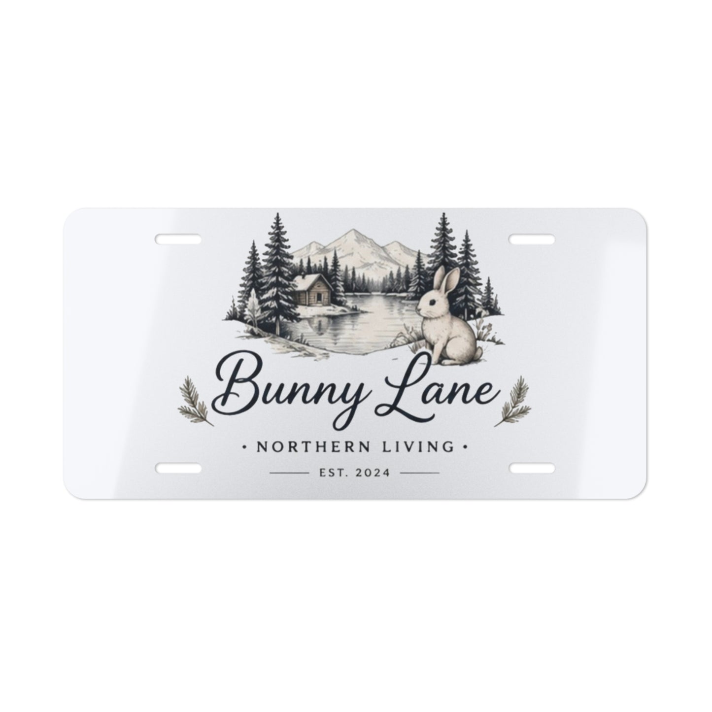 Vanity Plate - 'Bunny Lane' Rustic Cabin License Plate | Northern Living Decorative Front Plate