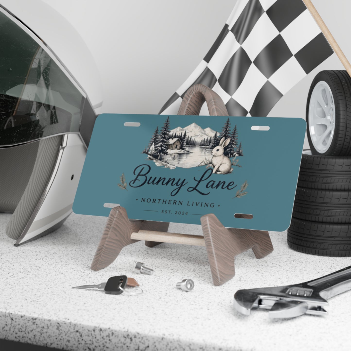 Vanity Plate - 'Bunny Lane' Rustic Cabin License Plate | Northern Living Decorative Front Plate